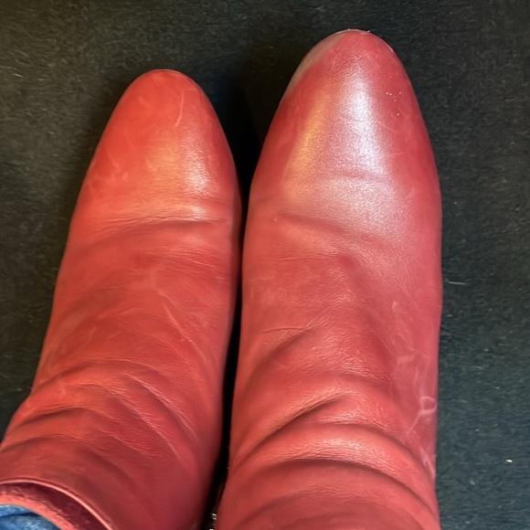 Ralph Lauren Breanne Heels Boot Bootie Red Leather 10US bow back leather bootie - Picture 3 of 12